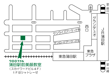 クロロフイル蒲田駅前美顔教室マップ
